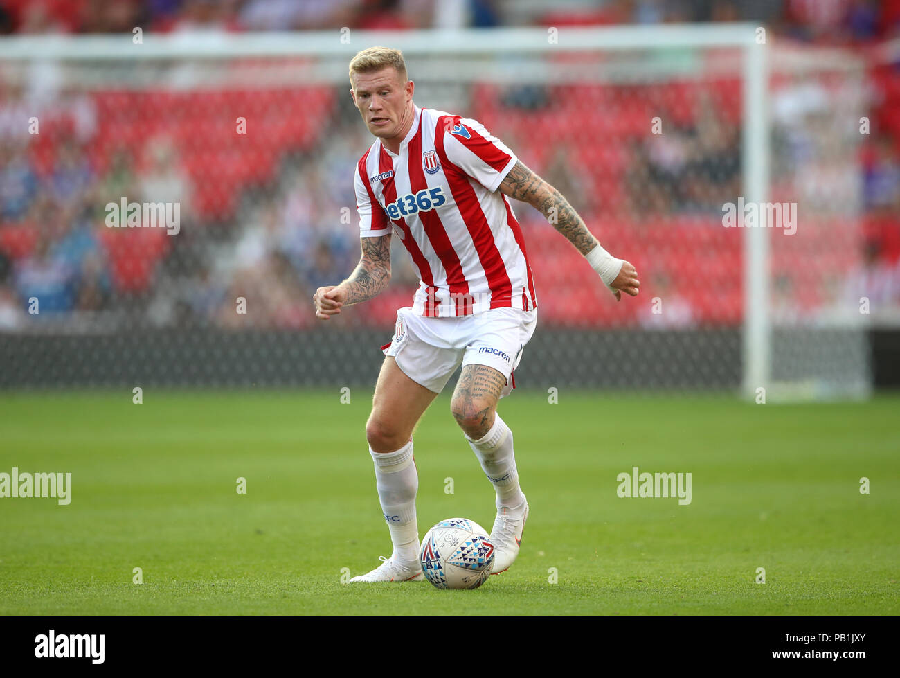 Stoke City's James McClean during a pre season friendly match at The Bet365 Stadium, Stoke. PRESS ASSOCIATION Photo. Picture date: Wednesday July 25, 2018. Photo credit should read: Nick Potts/PA Wire. No use with unauthorised audio, video, data, fixture lists, club/league logos or 'live' services. Online in-match use limited to 75 images, no video emulation. No use in betting, games or single club/league/player publications. Stock Photo