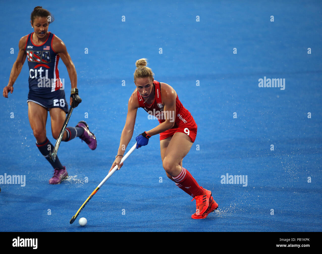 England's Susannah Townsend in action during the national Vitality Women's Hockey World Cup match at The Lee Valley Hockey and Tennis Centre, London. PRESS ASSOCIATION Photo, Picture date: Wednesday July 25, 2018. Photo credit should read: Steven Paston/PA Wire. Stock Photo