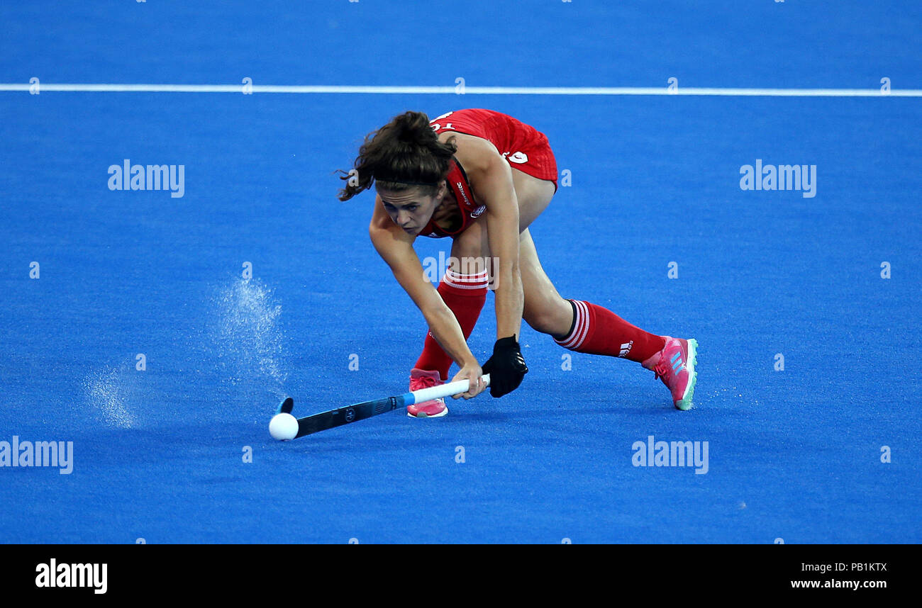 England's Anna Toman in action during the national Vitality Women's Hockey World Cup match at The Lee Valley Hockey and Tennis Centre, London. PRESS ASSOCIATION Photo, Picture date: Wednesday July 25, 2018. Photo credit should read: Steven Paston/PA Wire. Stock Photo