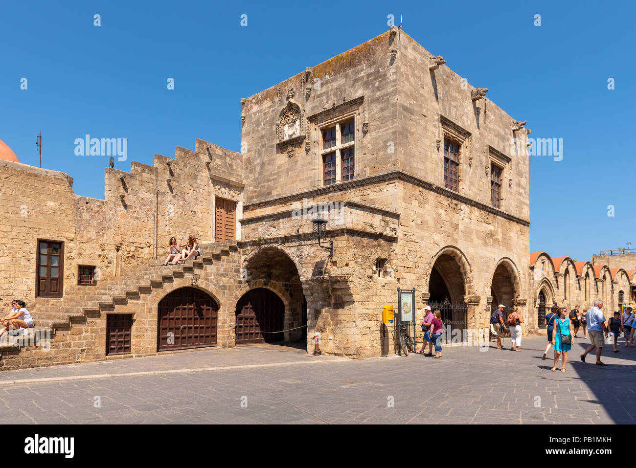 RHODES, GREECE - May 13, 2018: The historic Castellania in Rhodes Town, Knight's court, Rhodes Island, Greece Stock Photo