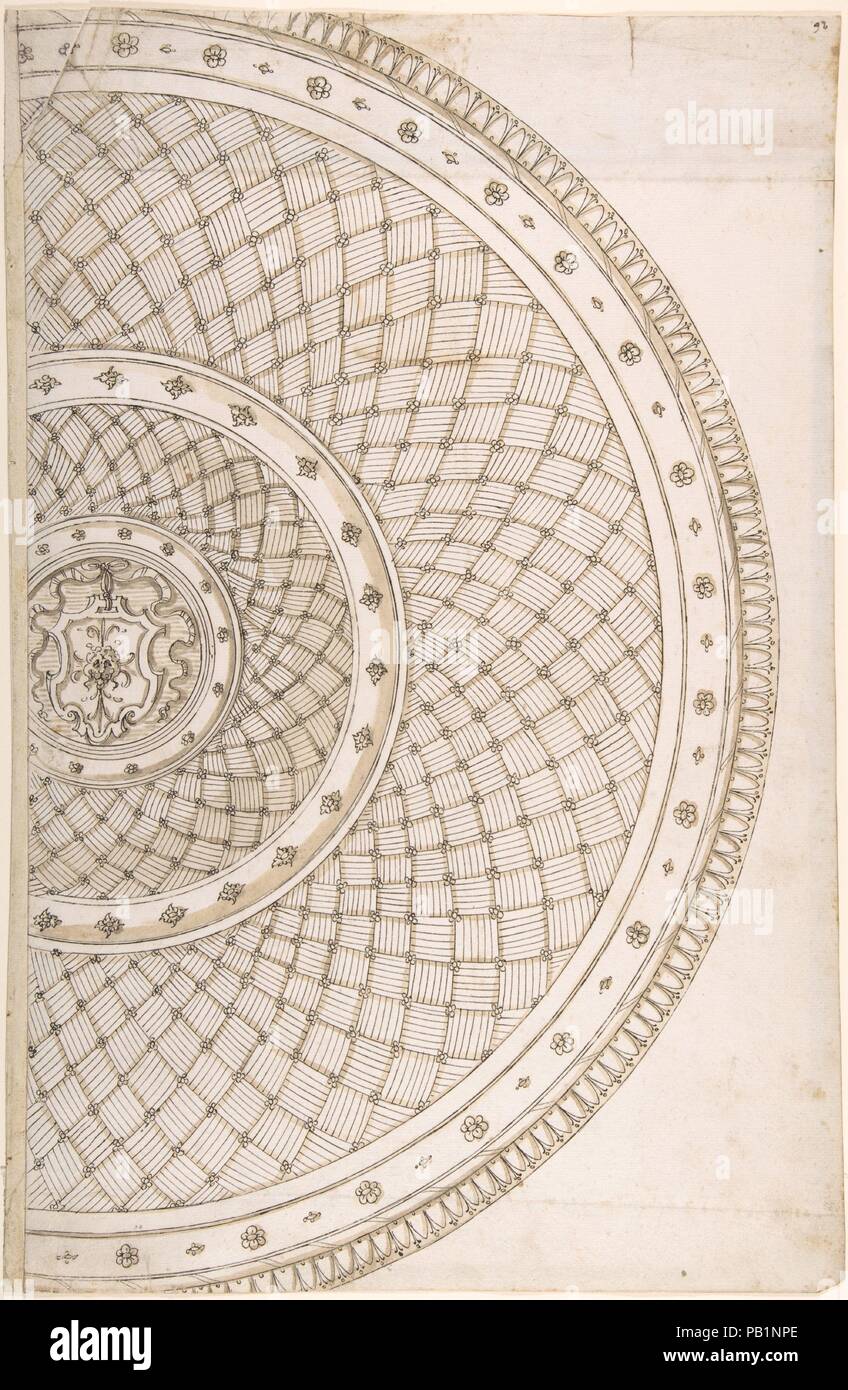 Design for a platter. Artist: Erasmus Hornick (Netherlandish, Antwerp ca. 1520-1583 Prague). Dimensions: sheet: 17 1/8 x 11 in. (43.5 x 27.9 cm). Date: 16th century. Museum: Metropolitan Museum of Art, New York, USA. Stock Photo