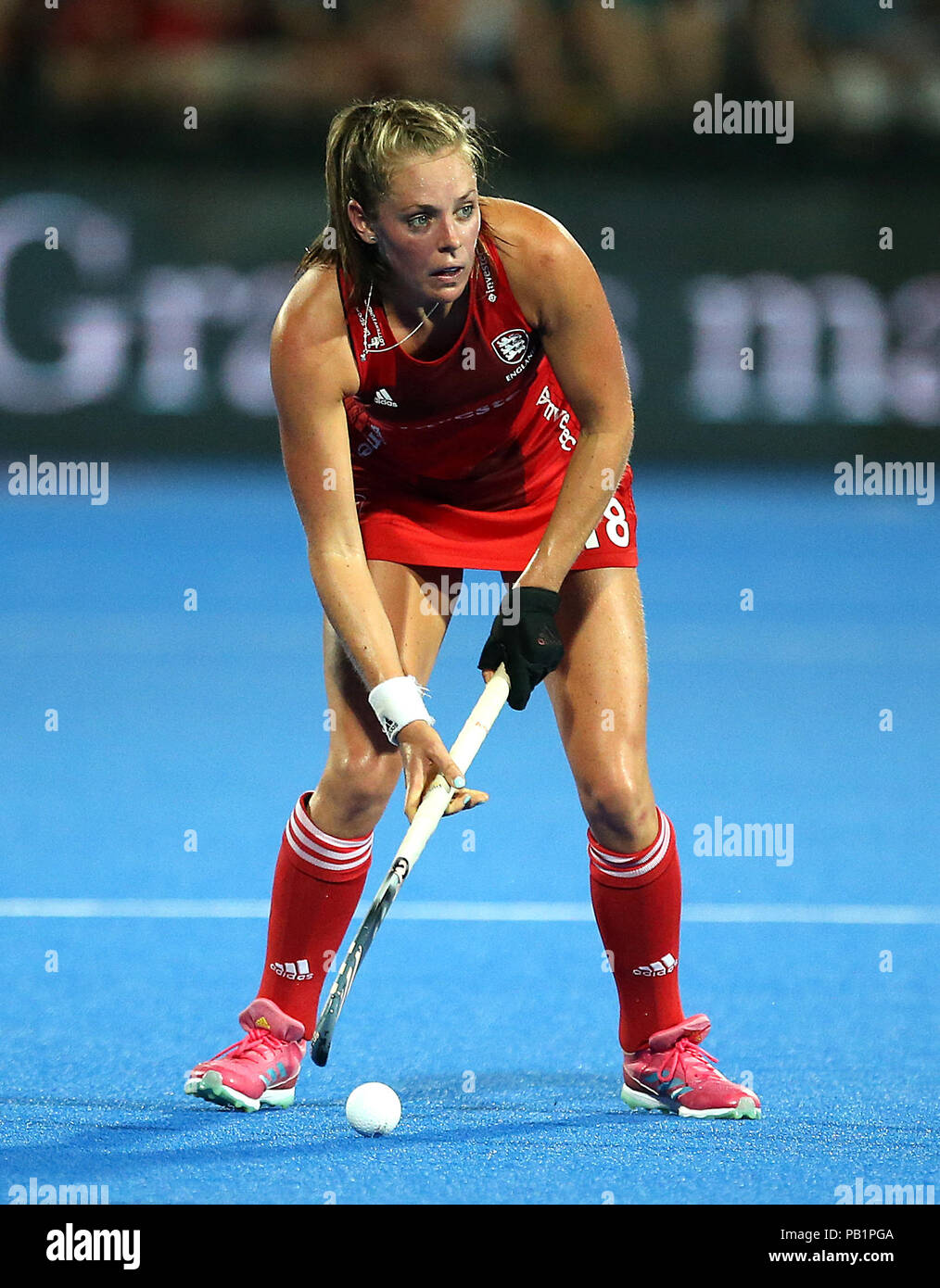England's Giselle Ansley in action during the national Vitality Women's Hockey World Cup match at The Lee Valley Hockey and Tennis Centre, London. PRESS ASSOCIATION Photo, Picture date: Wednesday July 25, 2018. Photo credit should read: Steven Paston/PA Wire. Stock Photo