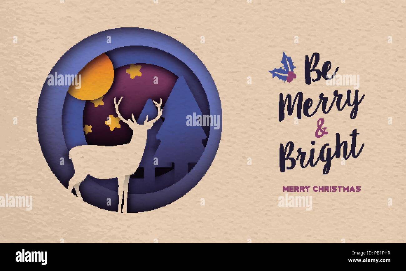 Merry Christmas and Happy New Year paper cut style web banner ...