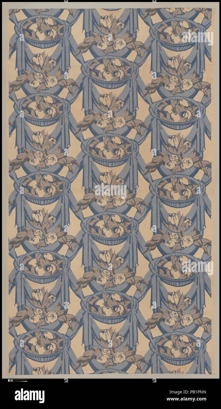 'Draperies' Textile. Designer: André Mare (French, Argentan 1887-1932 Paris). Dimensions: 45 x 51 1/2 in. (114.3 x 130.8 cm). Manufacturer: Compagnie des Arts Français. Date: ca. 1919. Museum: Metropolitan Museum of Art, New York, USA. Stock Photo