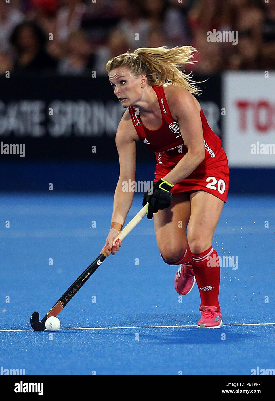 England's Hollie Pearne-Webb in action during the national Vitality Women's Hockey World Cup match at The Lee Valley Hockey and tennis Centre, London. PRESS ASSOCIATION Photo, Picture date: Wednesday July 25, 2018. Photo credit should read: Steven Paston/PA Wire. Stock Photo