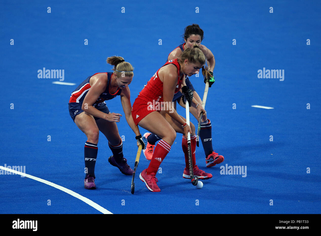 England's Sarah Haycroft during the national Vitality Women's Hockey World Cup match at The Lee Valley Hockey and Tennis Centre, London. PRESS ASSOCIATION Photo, Picture date: Wednesday July 25, 2018. Photo credit should read: Steven Paston/PA Wire. Stock Photo