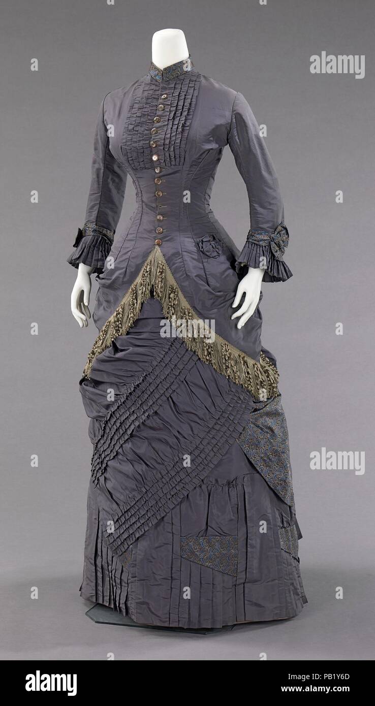 Afternoon ensemble. Culture American. Date 187882. The bustle