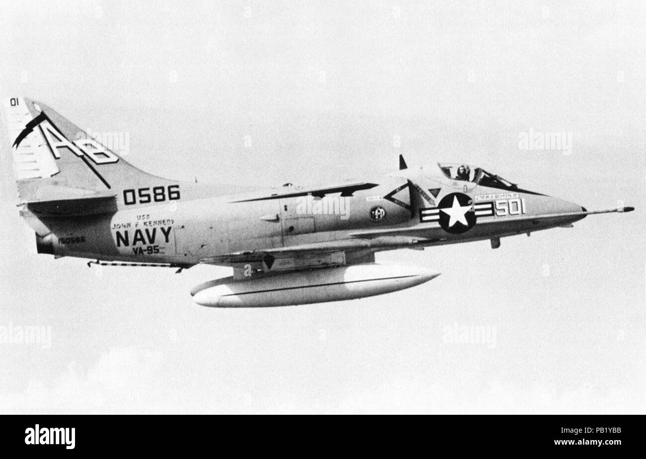 A-4C Skyhawk of VA-95 on flight 1969. Stock Photo