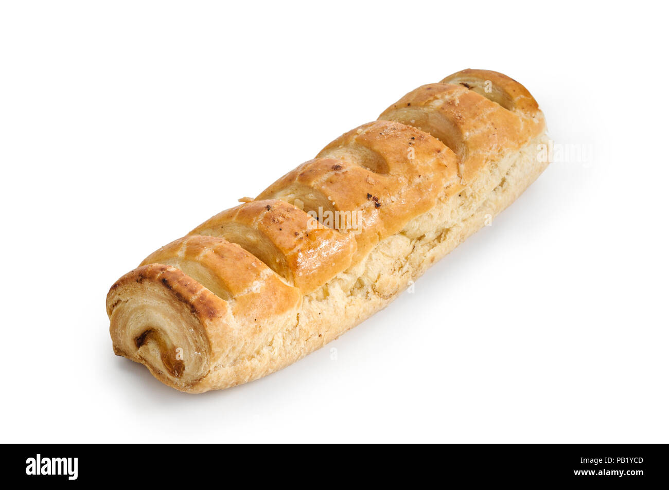 Puff pastry roll with pineapple filling, sweet bread traditional