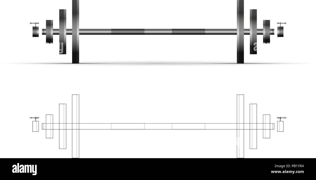 Sport Barbell. Fitness Gear. Vector Design Elements Set for You Design Stock Vector