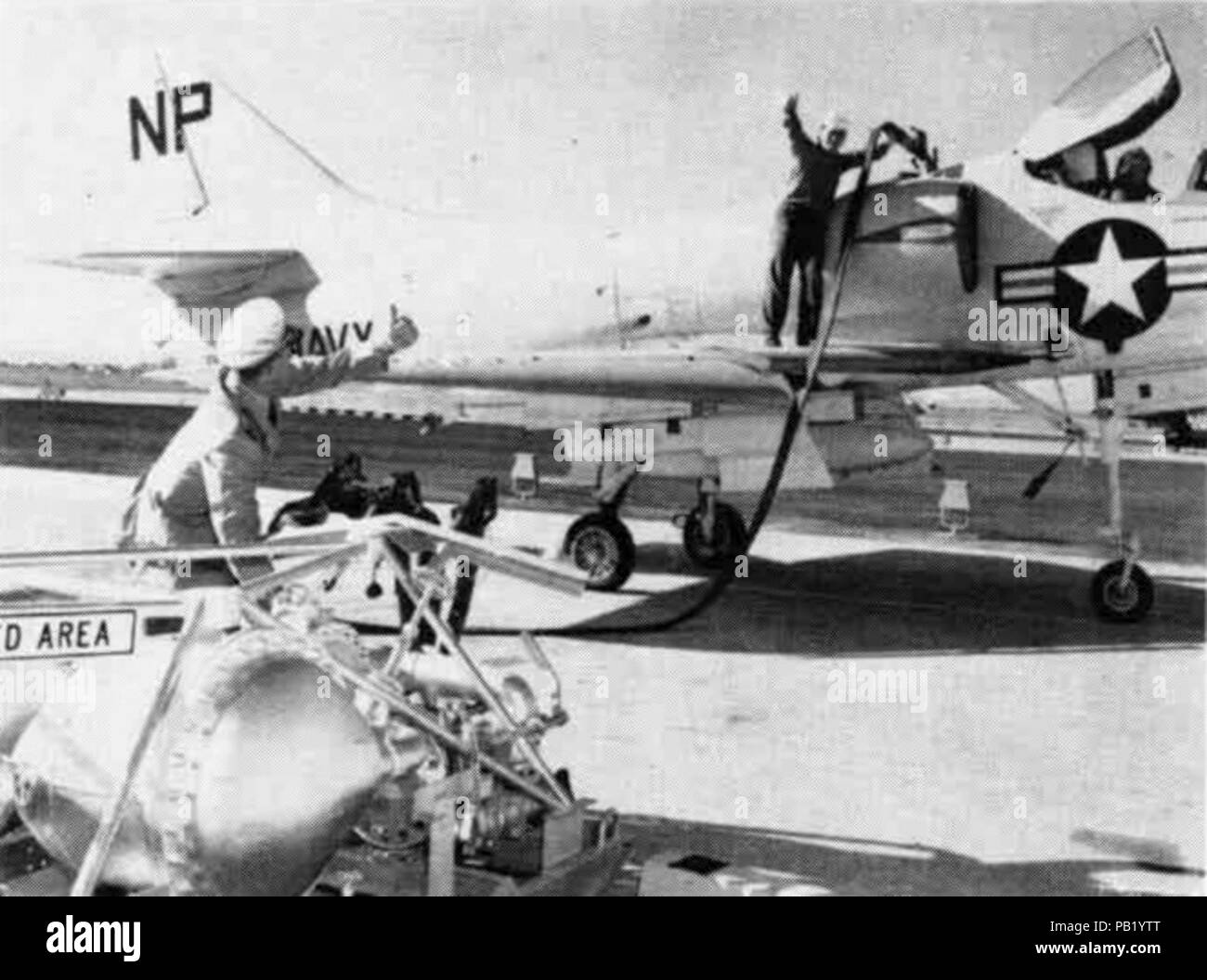 A4D1 VF(AW)3 refueled at NAS Moffett Field 1956 Stock Photo Alamy