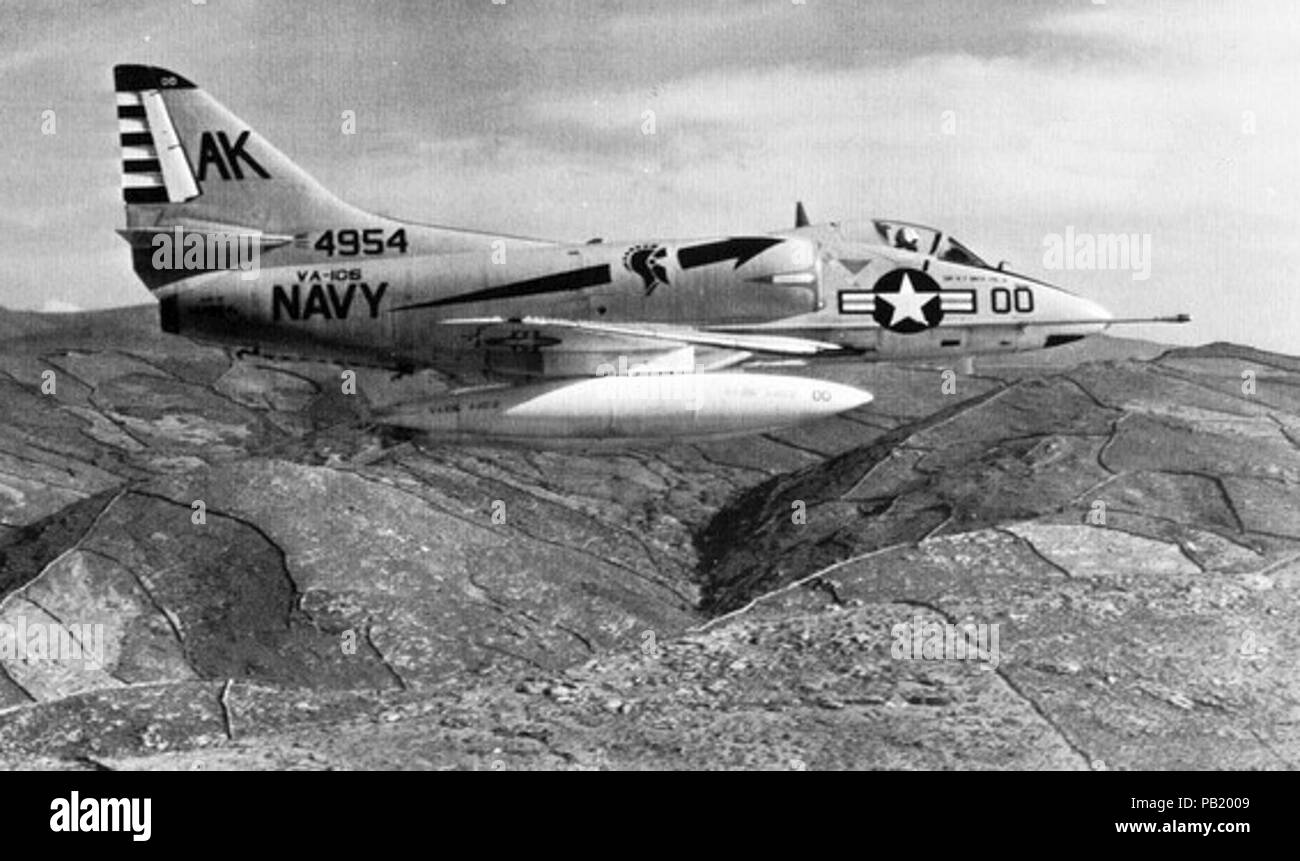 A4D-2 Skyhawk VA-106 in flight 1962. Stock Photo