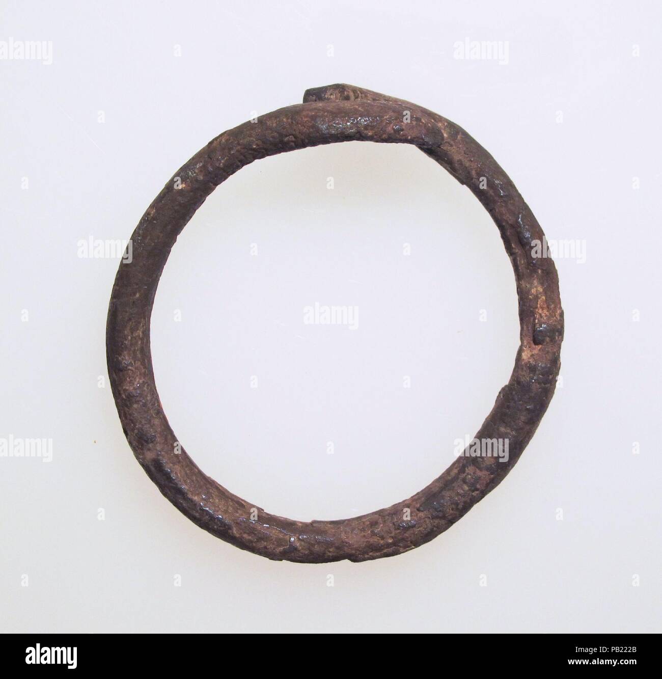 Bracelet with snakes' heads. Dimensions: Diameter: 2 1/2 × 3/8 × 3/4 in. (6.4 × 1 × 1.9 cm). Museum: Metropolitan Museum of Art, New York, USA. Stock Photo