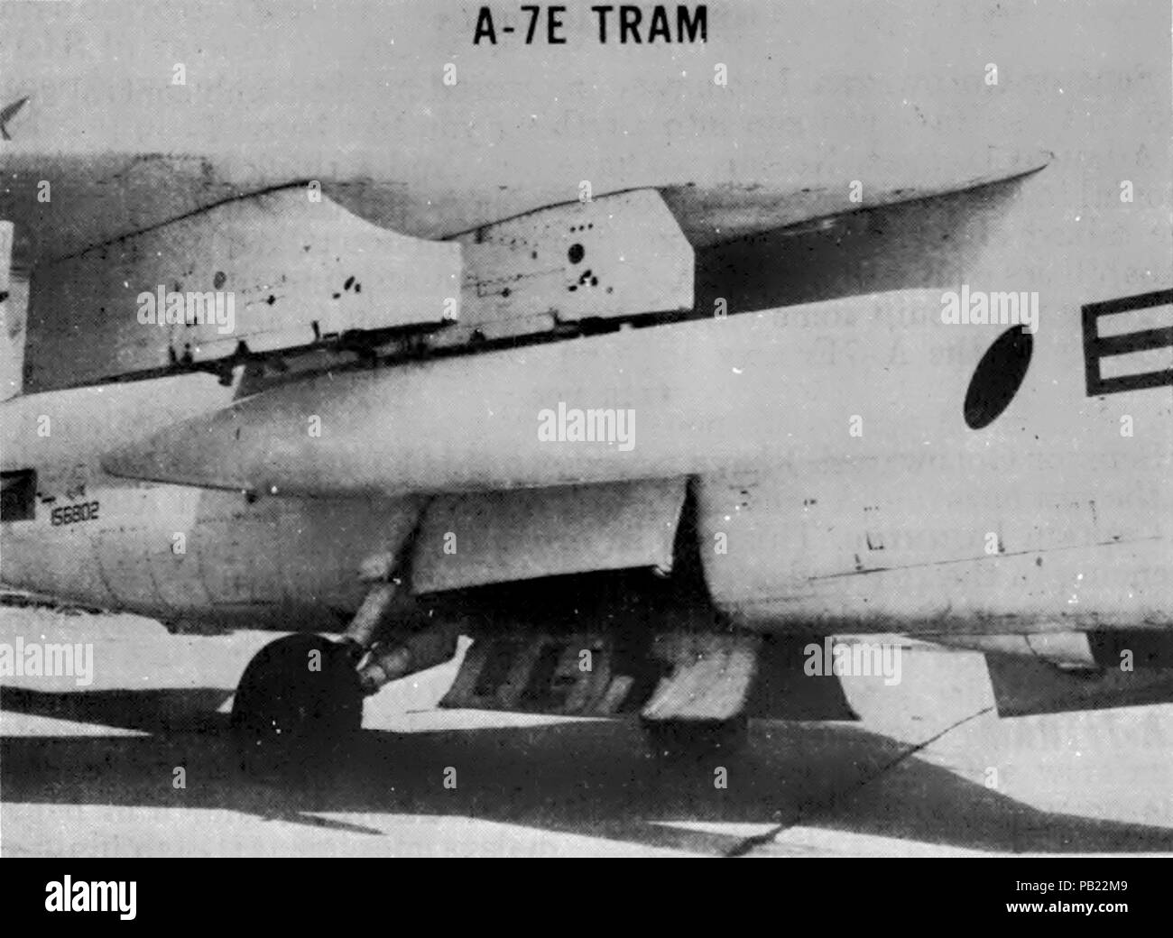 A-7E TRAM under wing pylon. Stock Photo