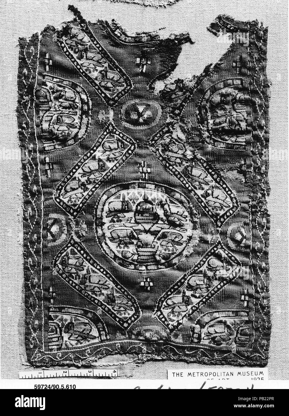 Fragment. Dimensions: 14 3/8 in. high 9 3/4 in. wide (36.5 cm high 24.7 cm wide). Date: 6th-7th century. Museum: Metropolitan Museum of Art, New York, USA. Stock Photo