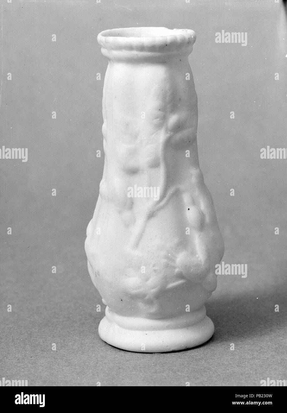 Vase. Culture: American. Dimensions: 3 1/2 x 1 5/8 in. (8.9 x 4.1 cm). Date: 1830-70. Museum: Metropolitan Museum of Art, New York, USA. Stock Photo