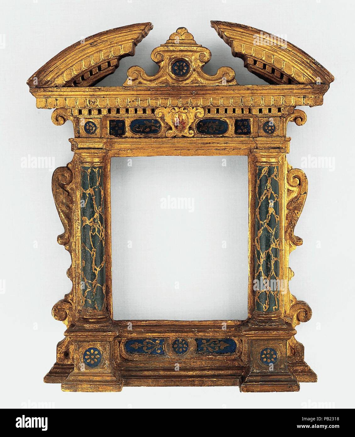 Cassetta frame. Culture: Italian, Siena. Dimensions: Overall: 23 1/8 x 17 3/4. Date: early 16th century. Museum: Metropolitan Museum of Art, New York, USA. Stock Photo