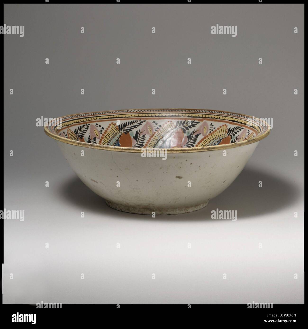 Bowl. Culture: Mexican. Dimensions: Diam. 15 7/8 in. (40.3 cm). Date: ca. 1840. Museum: Metropolitan Museum of Art, New York, USA. Stock Photo