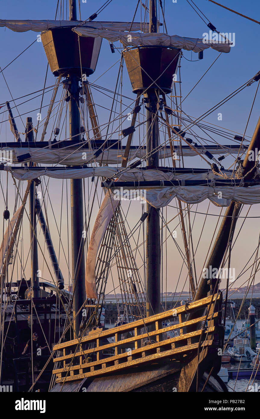 Replica of the nao Victoria, in the 16th century circumnavigated the