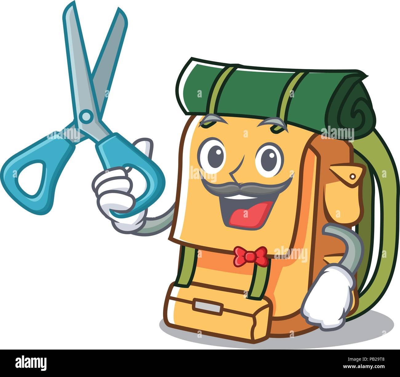 Barber backpack character cartoon style Stock Vector Image & Art - Alamy
