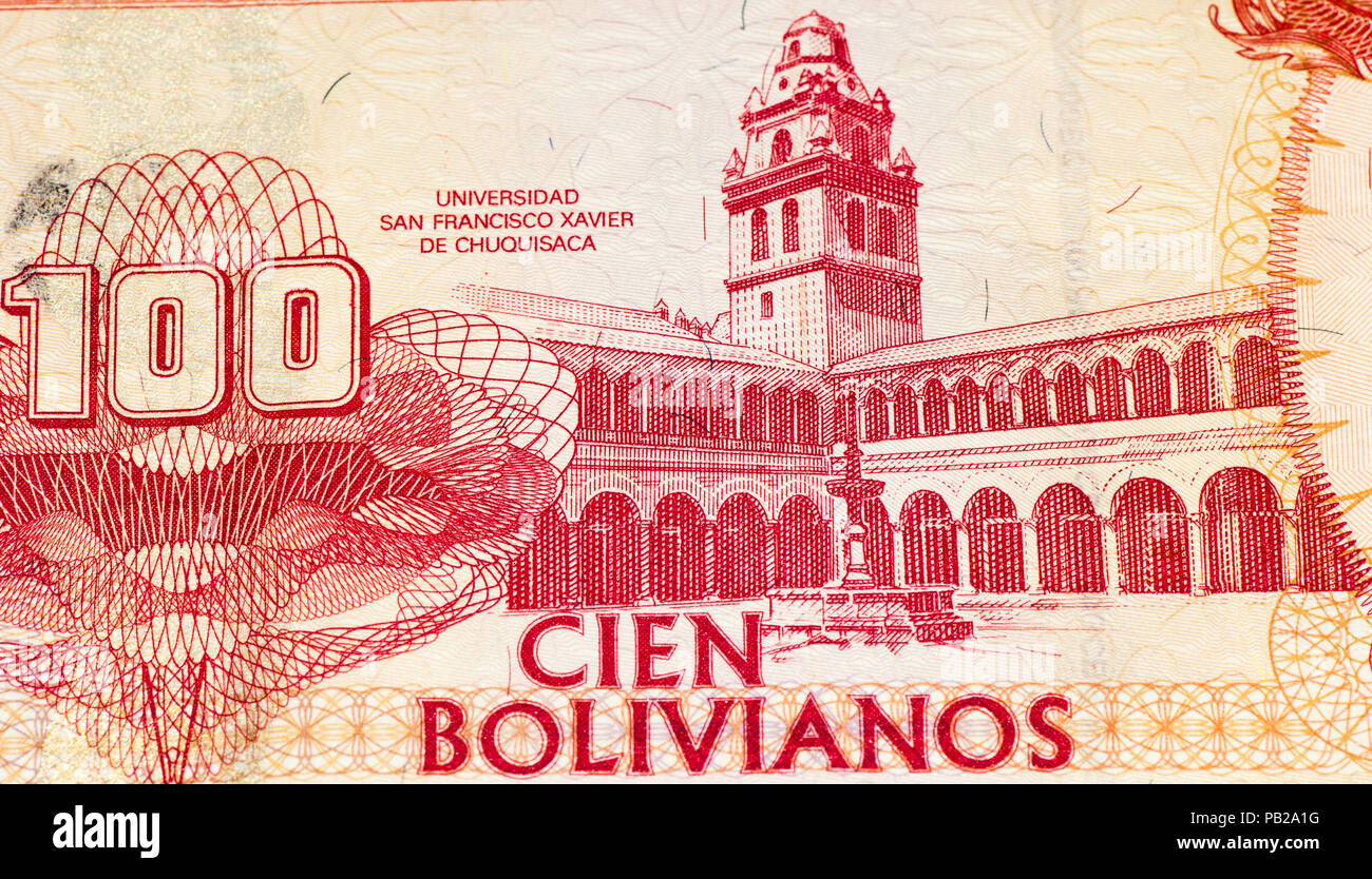 100 bolivianos bank note. Bolivianos is the national currency of Bolivia Stock Photo Alamy