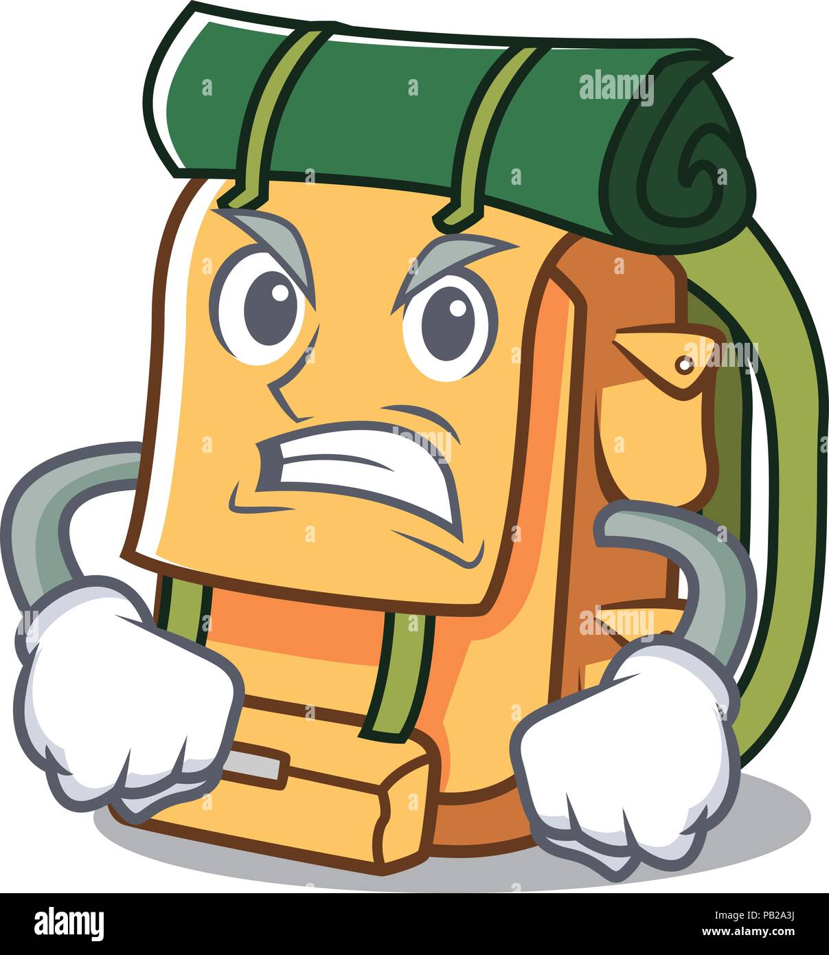 Angry backpack mascot cartoon style Stock Vector Image & Art Alamy