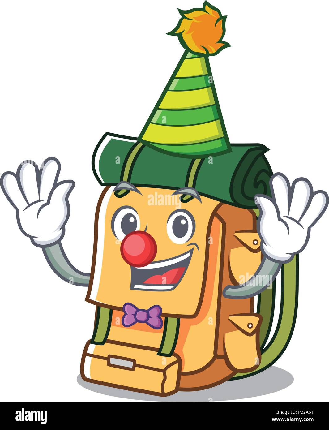 Clown backpack mascot cartoon style Stock Vector Image & Art Alamy