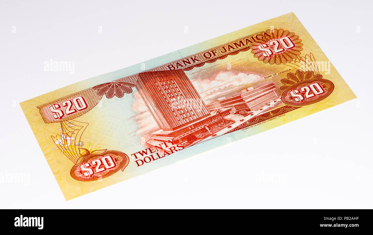 20 Jamaican dollars. Jamaican dollars is the national currency of