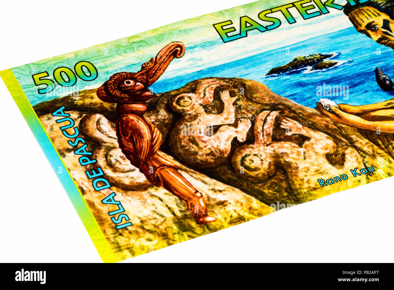 500 rongos billet of the Easter Island, equal to 1 US dollar Stock ...