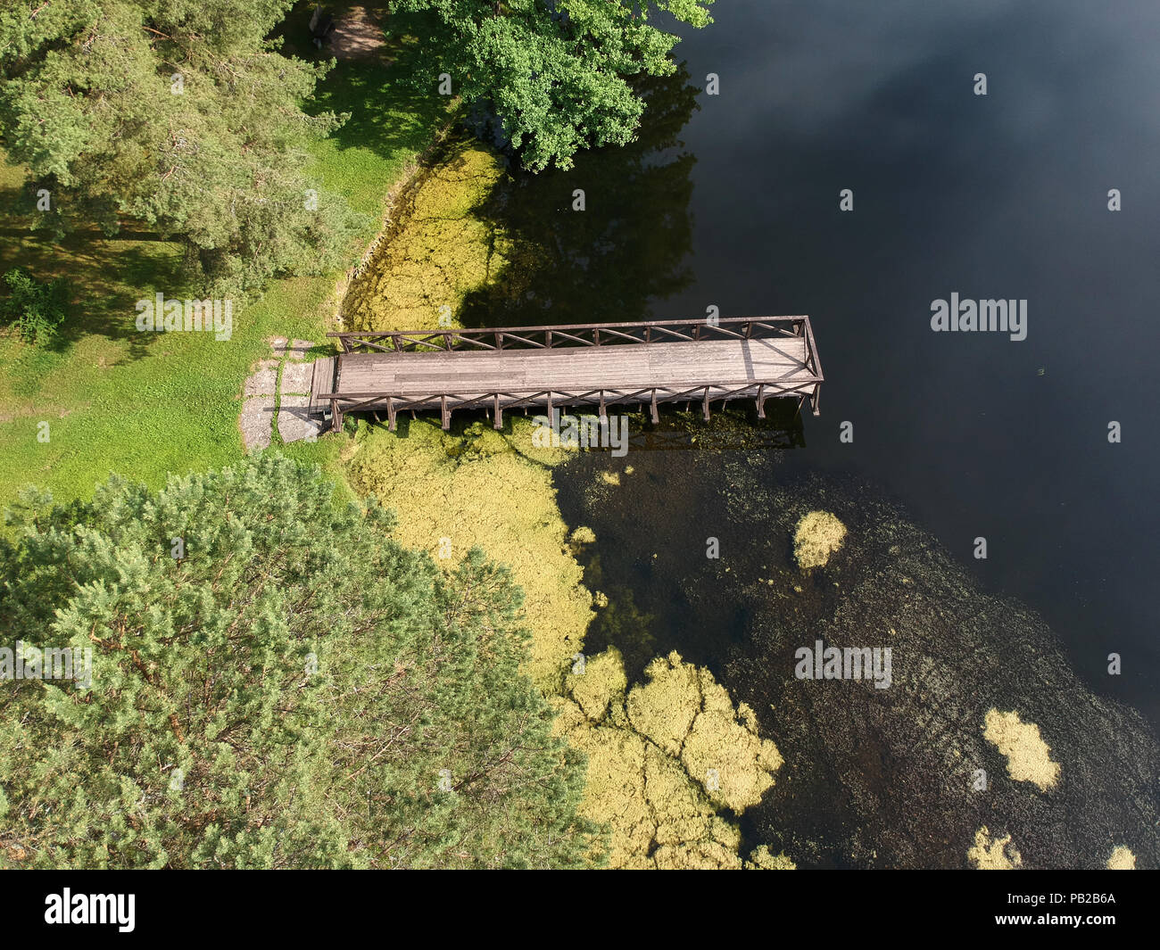 Old wooden empty pier hi-res stock photography and images - Alamy