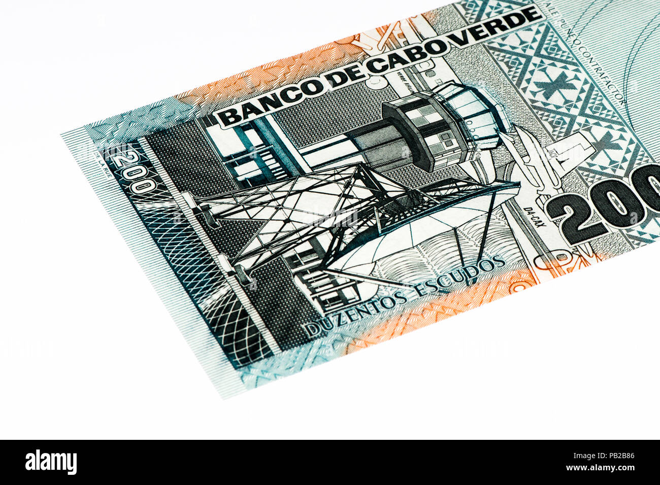 200 escudos of Cabo Verde. Cape Verdean escudos is the main currency of