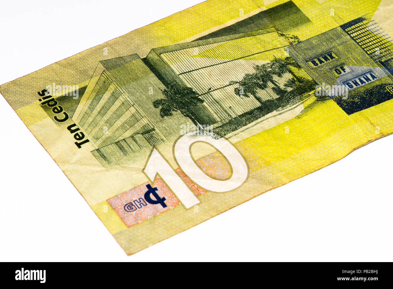 10 Ghana cedi bank note. Ghana cedi is the national currency of Ghana