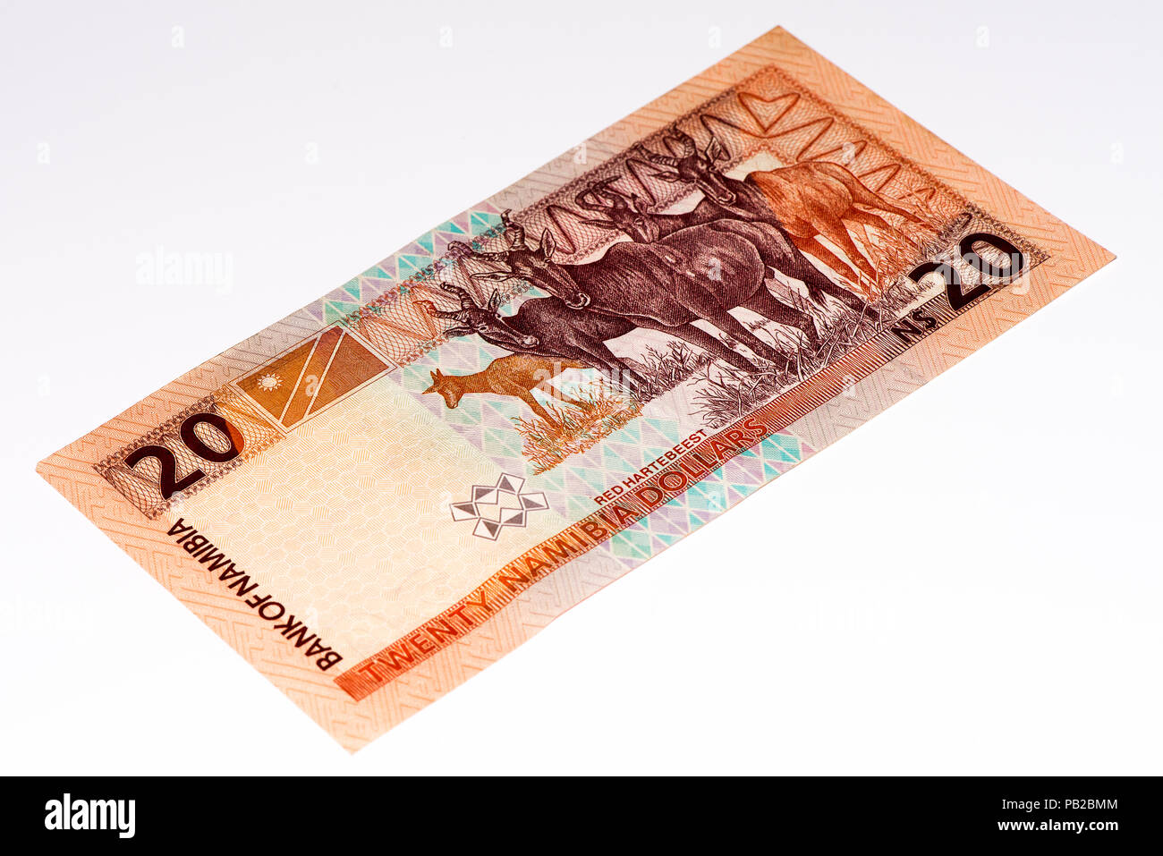 20 Namibian dollars bank note of Namibia. Namibian dollars is the