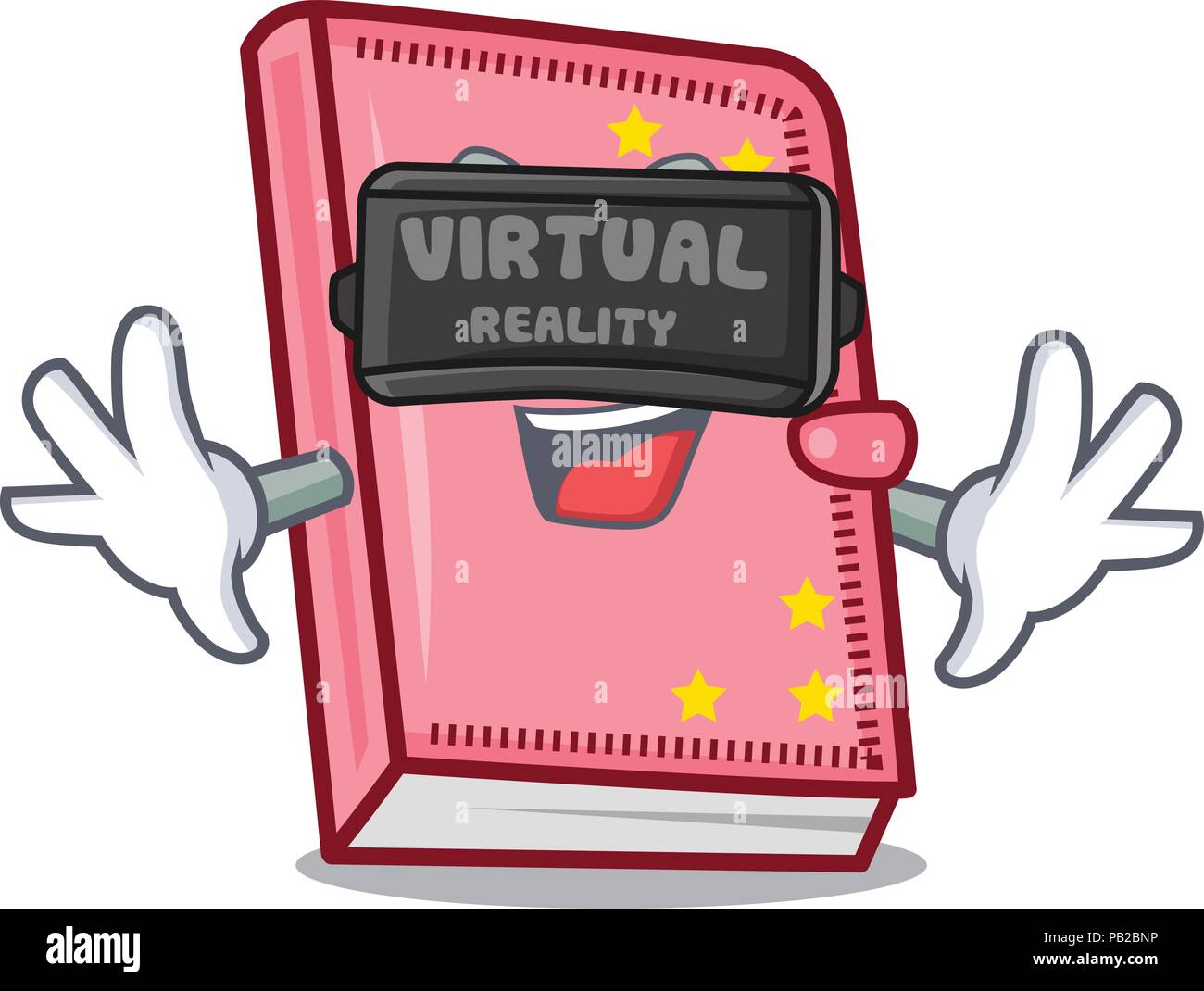 Virtual reality diary mascot cartoon style Stock Vector