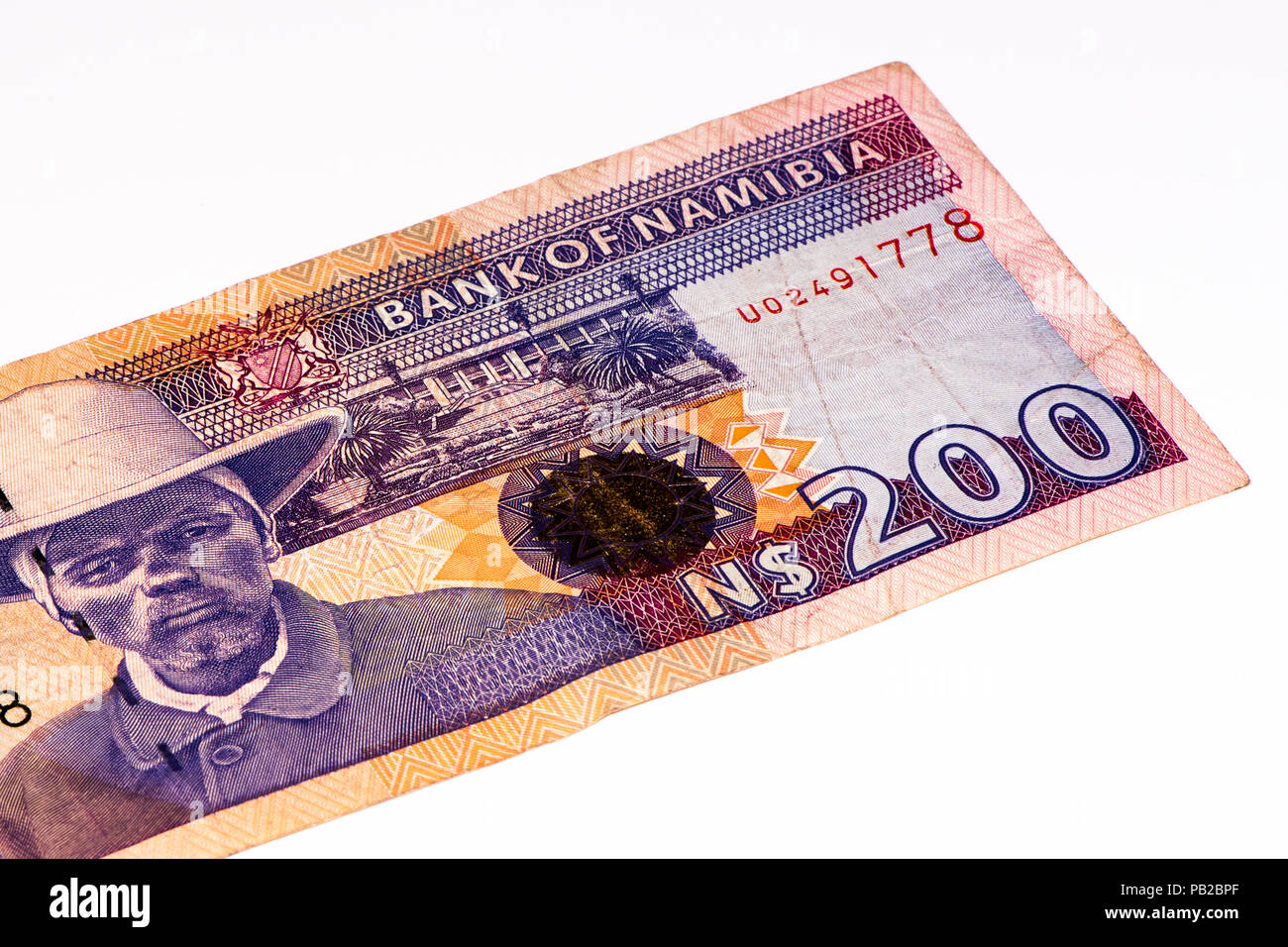 200 Namibian dollars bank note of Namibia. Namibian dollars is the national currency of Namibia