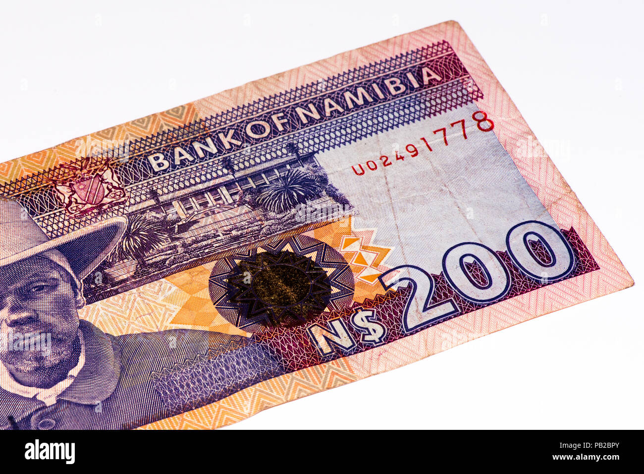200 Namibian dollars bank note of Namibia. Namibian dollars is the