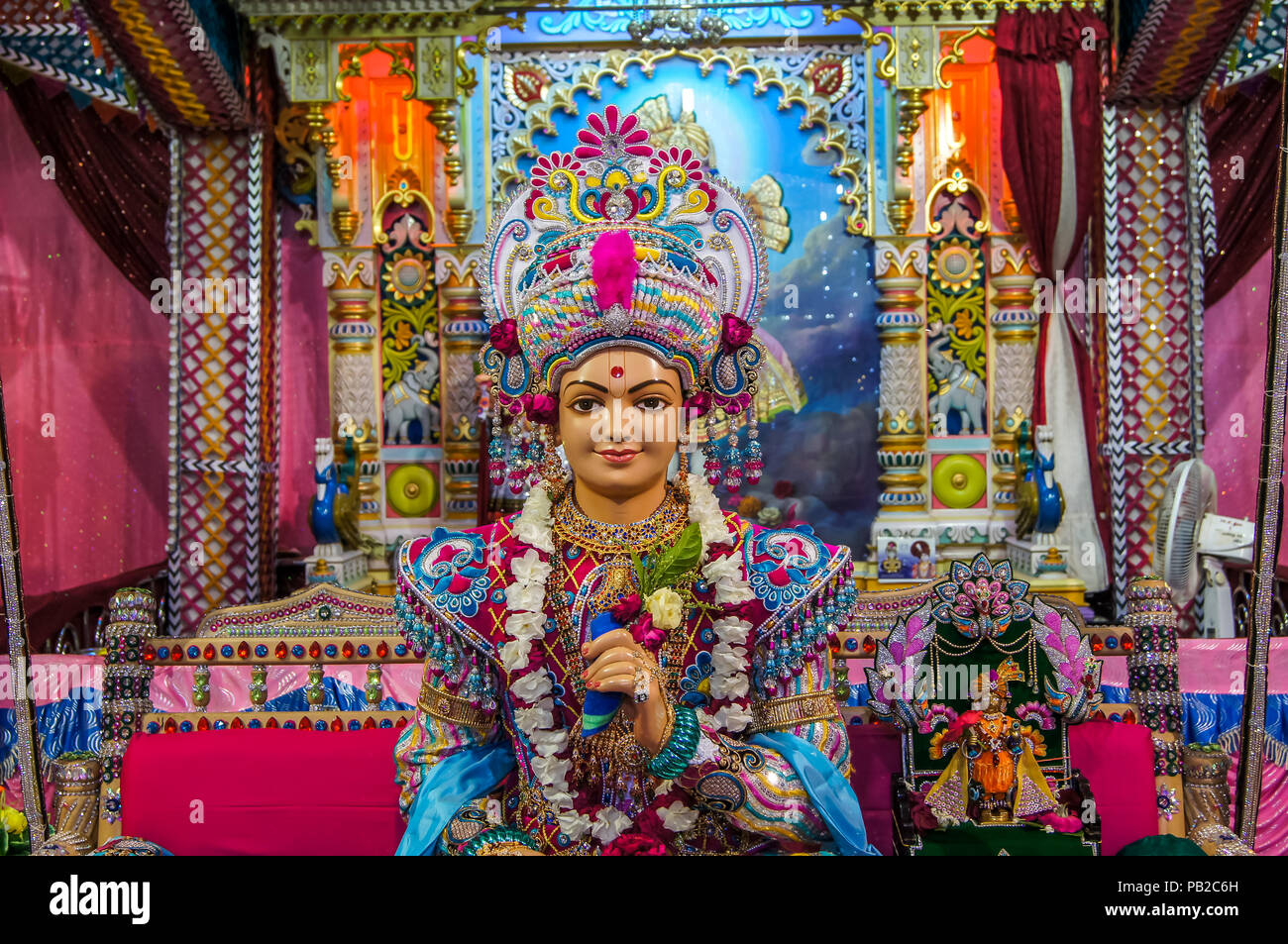 Statue of Indian Lord Swaminarayan, Hindu god nilkanth idol.Statue of Indian Lord Swaminarayan, Hindu god nilkanth idol. Stock Photo