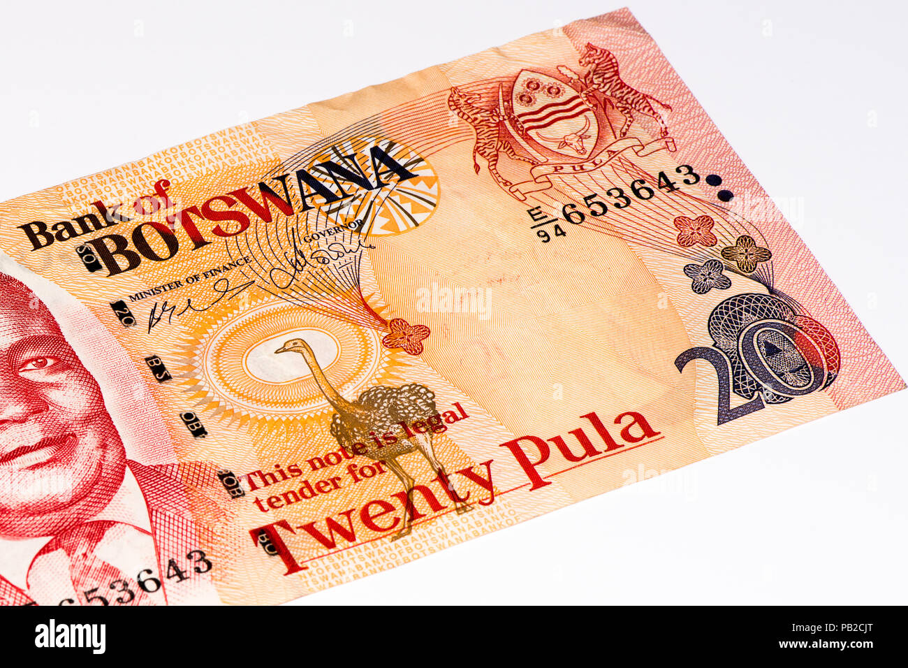 20 pula of Botswana.Pula is the national currency of Botswana Stock