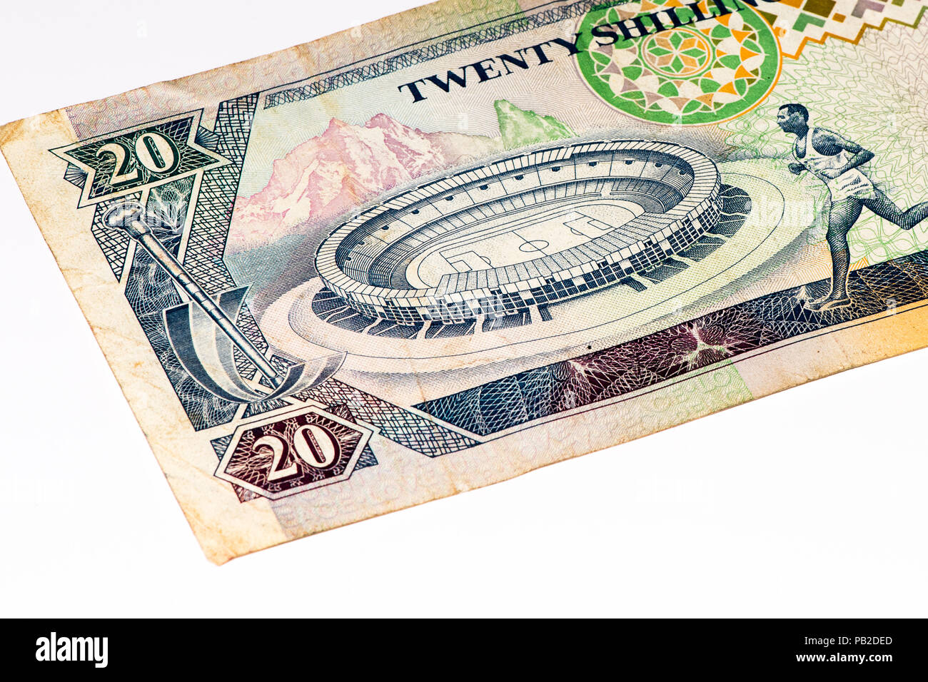 10 Kenyan shillings bank note of Kenya. Kenyan shilling is the national currency of Kenya Stock Photo