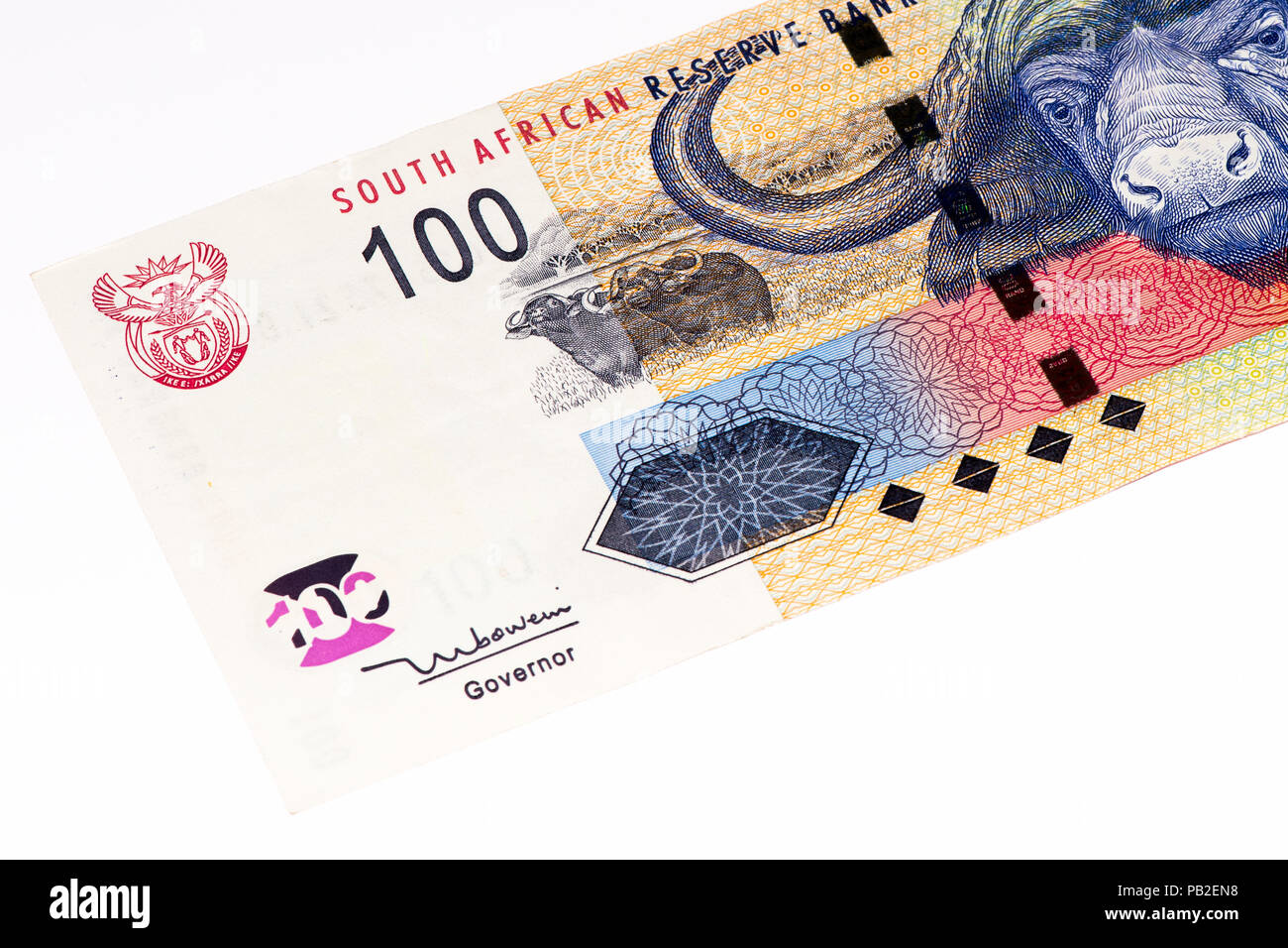 100 South African rands bank note. South African rands is the national