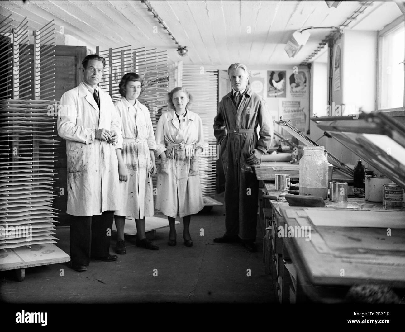 Consortium's Central Cooperative's silkscreen printing staff Helsinki