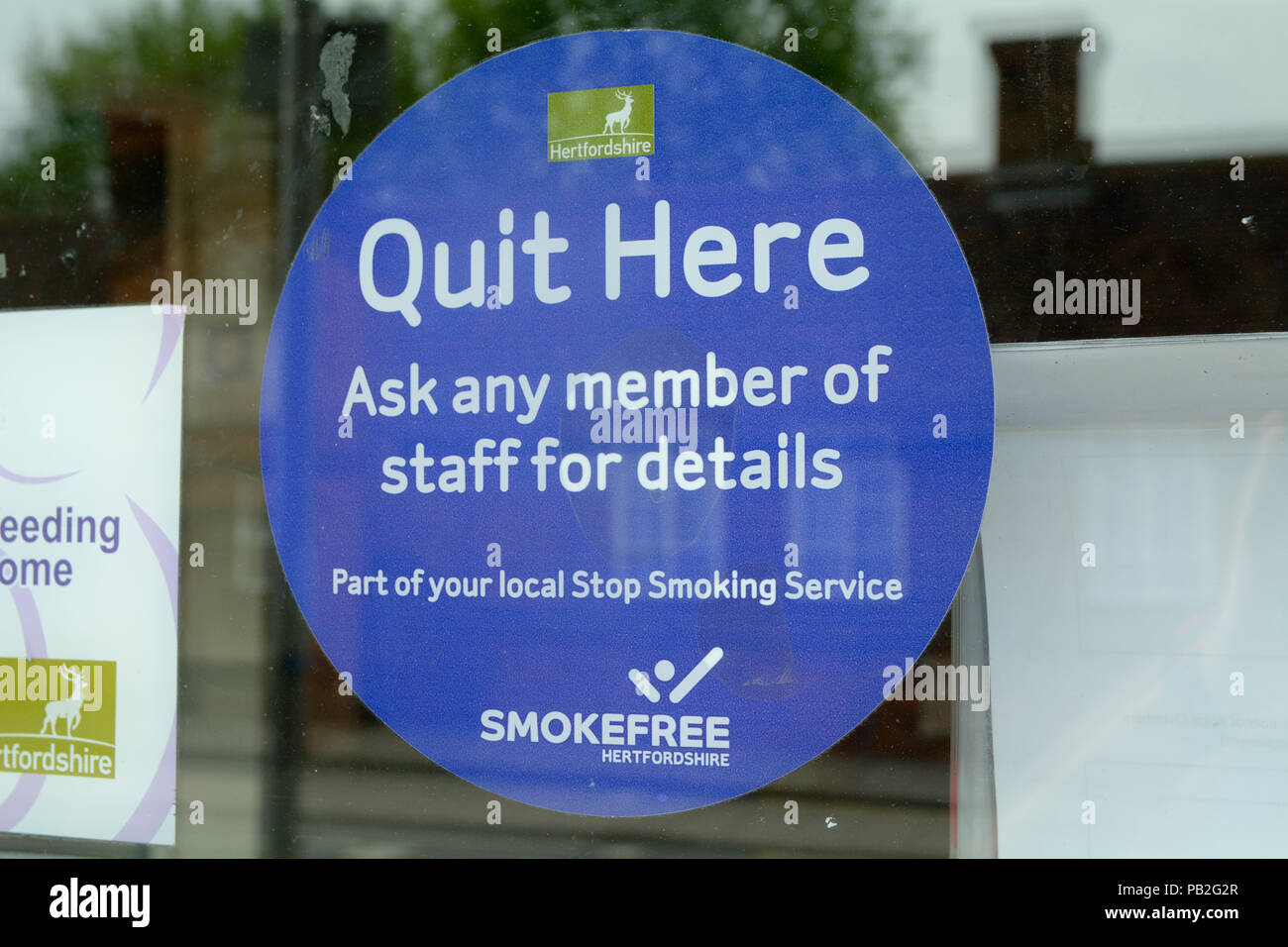 Hertfordshire Council Smokefree - quit smoking advert Stock Photo