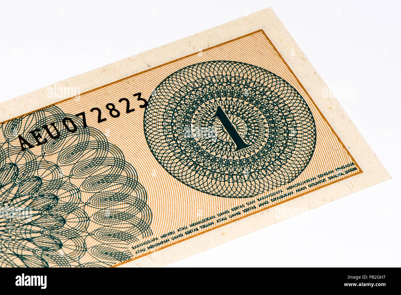 1 sen bank note. Sen is the former currency of Indonesia Stock Photo ...