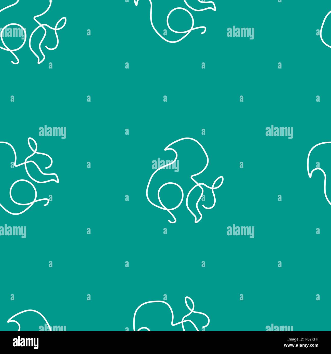 Squirrel animal pattern seamless. Vector illustration. Turquoise ...