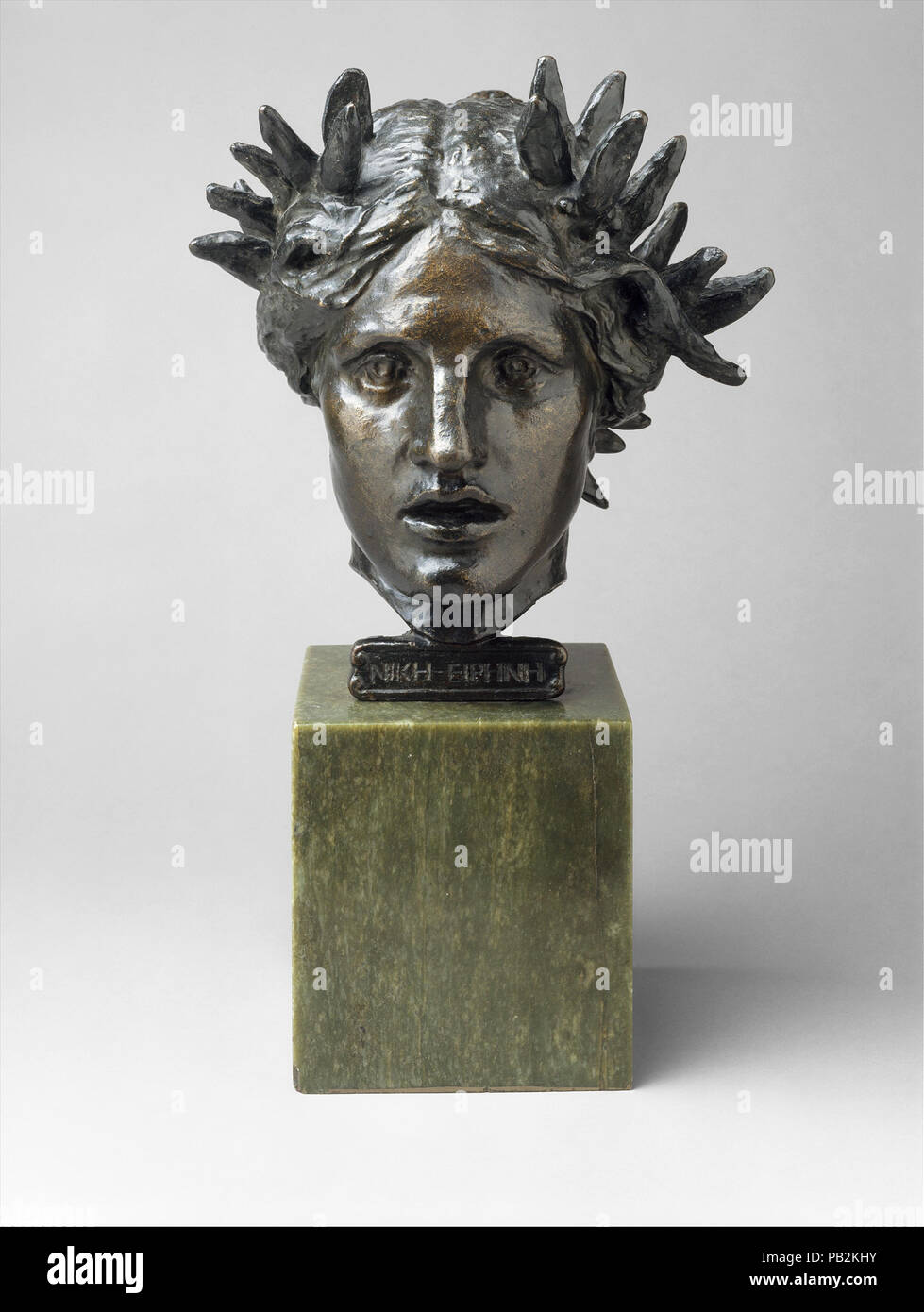 Head of Victory bronze sculpture, by Augustus Saint Gaudens Stock
