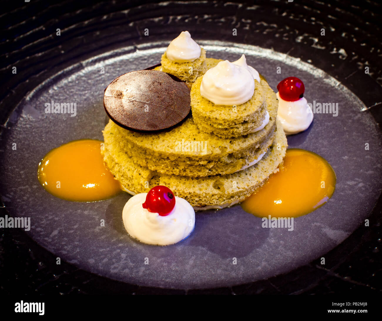 Dinner dish in Hotel Cresta Palace Stock Photo