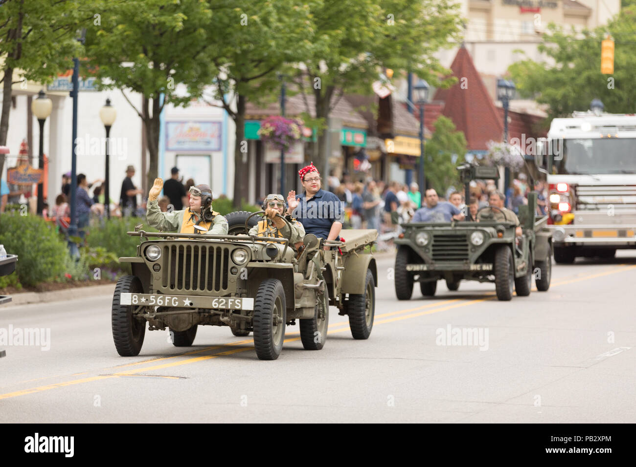 Frankenmuth, Michigan, USA June 10, 2018 Men and women riding world