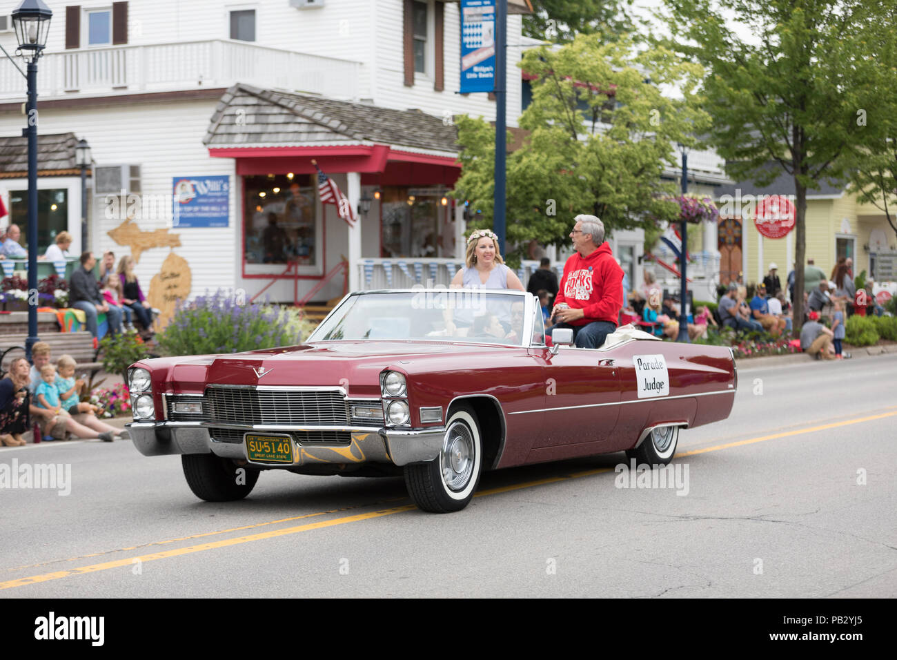 Frankenmuth, Michigan, USA June 10, 2018 The parade judge rides a