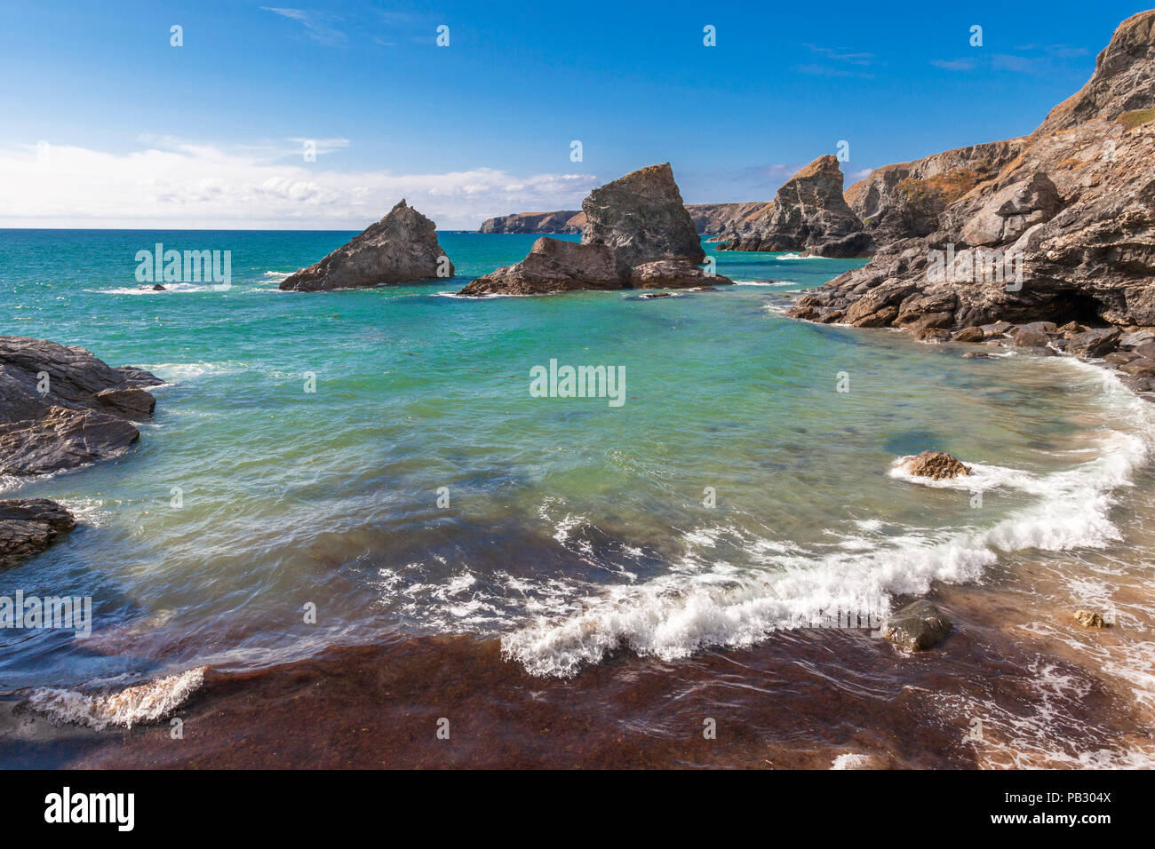 Bedruthan Steps, Cornwall, England, U.K. Stock Photo