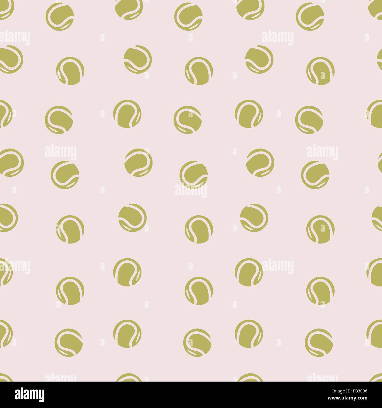 Tennis ball pattern seamless. Vector illustration. Light pink background. Stock Vector